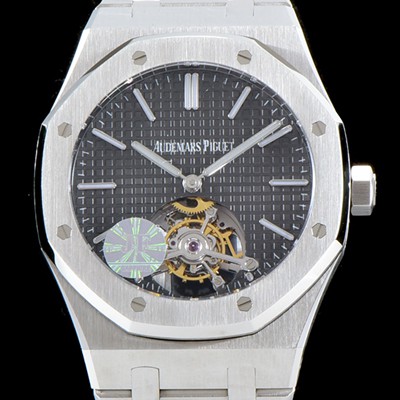 SA급 오데마피게 남성용 VIP타입 로얄오크 투어빌론 씬-엑스트라 UP!! 15202ST.OO.1240ST.01 그레이 와플 다이얼 니켈도금된 세귤 리얼 투어빌론 신형 무브먼트 브레이슬릿 AUD0100 xx