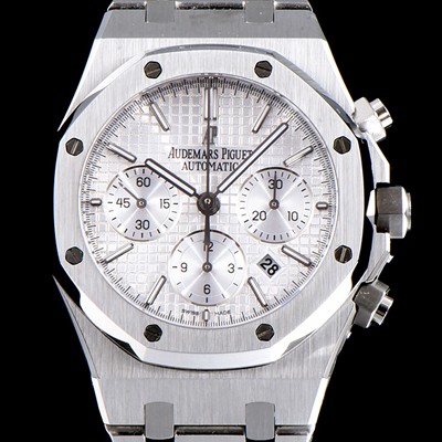 SA급 오데마피게 남성용 NEW 로얄오크 26320ST.OO.1220ST.02 41mm 사이즈 드레스 워치!! 크로노그래프 화이트 와플 다이얼 브레이슬릿 신형 ETA 7750B-2 오토매틱 무브먼트 AUD0141 xx