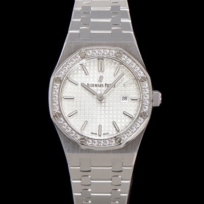 SA급 오데마피게 여성용 로얄오크 67651ST.ZZ.1261ST.01 브레이슬릿 33mm 쿼츠 무브먼트 화이트 와플 다이얼 AUD0252 xx