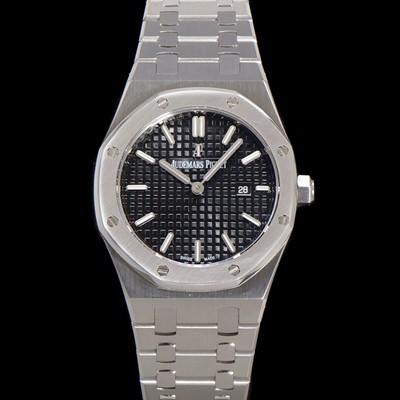 SA급 오데마피게 여성용 로얄오크 67650ST.OO.1261ST.01 브레이슬릿 33mm 쿼츠 무브먼트 블랙 와플 다이얼 AUD0254 xx