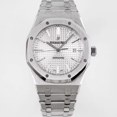 SA급 오데마피게 남성용 하이엔드 로얄오크 15400ST.OO.1220ST.02 오토매틱 Cal.3120타입 41mm 실버 와플 다이얼 AUD4230 xx