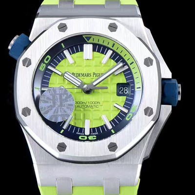 SA급 오데마피게 남성용 그린 세라믹 다이버!!로얄오크 오프쇼어15710ST.OO.A038CA.01 그린 와플 다이얼 오토매틱 무브먼트 AUD4450 xx