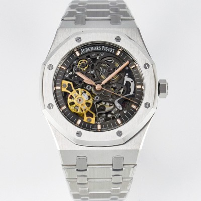 SA급 오데마피게 남성용 로얄오크 15407ST.OO.1220ST.01 더블 밸런스 휠 오픈워크 41mm 오토매틱 Cal.3132무브먼트 스켈레톤 다이얼 AUD0211 xx
