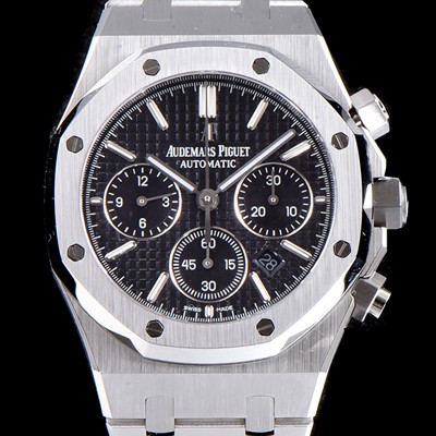 SA급 오데마피게 남성용 NEW 로얄오크 26320ST.OO.1220ST.01 41mm 사이즈 드레스 워치!! 크로노그래프 블랙 와플 다이얼 브레이슬릿 신형 ETA 7750B-2 오토매틱 무브먼트 AUD0141 xx