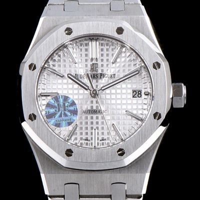 SA급 오데마피게 남성용 하이엔드 로얄오크 15450ST.OO.1256ST.01 JF사 화이트 실버 와플 다이얼 오토매틱 무브먼트 AUD0210 xx