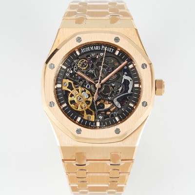 SA급 오데마피게 남성용 로얄오크 15407OR.OO.1220OR.01 더블 밸런스 휠 오픈워크 18k 로즈골드 41mm 오토매틱 Cal.3132무브먼트 스켈레톤 다이얼 AUD0242 xx