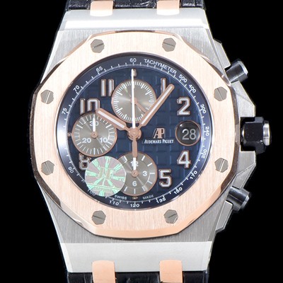 SA급 오데마피게 남성용 로얄오크 오프쇼어 26471SR.OO.D101CR.01 18K로즈골드 투톤콤비 케이스 크로노그래프 네이비 3D와플 다이얼 오토매틱 무브먼트 AUD0104 xx