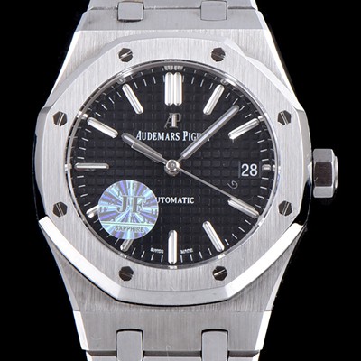 SA급 오데마피게 남성용 하이엔드 로얄오크 15450ST.OO.1256ST.02 JF사 블랙 와플 다이얼 오토매틱 무브먼트 AUD0211 xx