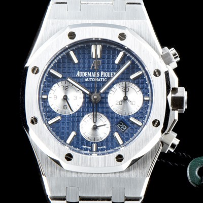 SA급 오데마피게 남성용 NEW 로얄오크 26331ST.OO.1220ST.01 41mm 사이즈 드레스 워치!! 크로노그래프 블루 와플 다이얼 브레이슬릿 신형 ETA 7750B-2 오토매틱 무브먼트 AUD0143 xx