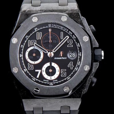 SA급 오데마피게 남성용 로얄오크 오프쇼어 1:1 퀄리티 VIP타입 긴자 포지드 카본 에디션 블랙 다이얼 블랙 러버 스트랩 오토매틱 무브먼트 AUD0200 xx