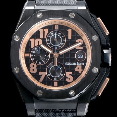 SA급 오데마피게 남성용 로얄오크 오프쇼어 26378IO.OO.A001KE.01 아놀드 리미티드 에디션 크로노그래프 블랙 와플 다이얼 스위스 쿼츠 무브먼트 AUD0102 xx