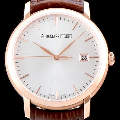 SA급 오데마피게 남성용 최신버전 업그레이드형!! 줄스 오데마 15170OR.OO.A088CR.01 클래식 데이트 신제품 18K 로즈골드 케이스 화이트 실버 다이얼 셀프와인딩 무브먼트 AUD0130 xx