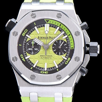 SA급 오데마피게 남성용 로얄오크 오프쇼어 크로노그래프 그린 다이얼 오토매틱 무브먼트 AUD0451 xx