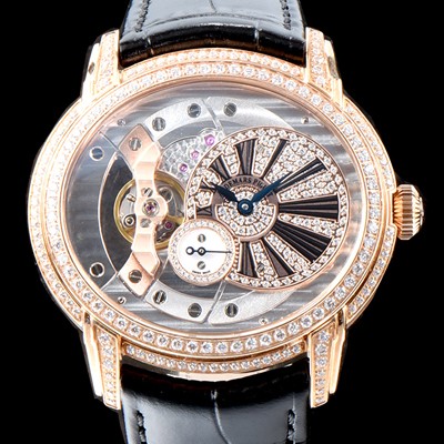 SA급 오데마피게 남성용 밀레어리 럭셔리 베젤 투라인 77247OR.ZZ.A812CR.01 18K 로즈골드 다이아몬드 셋팅&골드 스켈레톤 다이얼 오토매틱 무브먼트 AUD0110 xx