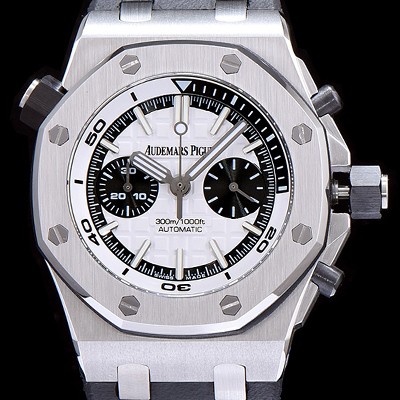 SA급 오데마피게 남성용 로얄오크 오프쇼어 크로노그래프 화이트 다이얼 오토매틱 무브먼트 AUD0400 xx