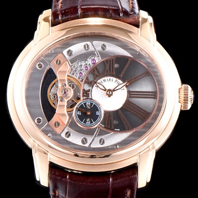 SA급 오데마피게 남성용 밀레어리 최신형 업그레이드 모델 15350OR.OO.D093CR.01 18K 로즈골드 칼리버 4101 실버 스켈레톤 다이얼 오토매틱 무브먼트 AUD0100 xx