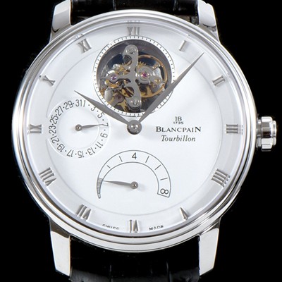 SA급 블랑팡 남성용 빌레레 클래식 6025-1542-55B 투어빌론 화이트 다이얼 BLA4202 xx