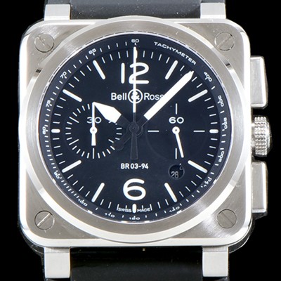 SA급 벨엔로즈 남성용 인스트루먼트 BR 03-94 STEEL 크로노그래프-스틸42mm 블랙 다이얼 오토매틱 무브먼트 BEL4250 xx