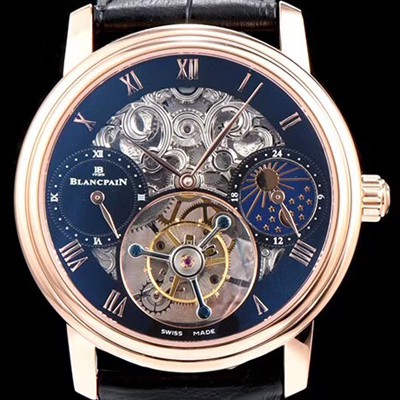 SA급 블랑팡 남성용 VIP타입 리얼 뚜르비용 18k 로즈골드 블랙 다이얼 투어빌론 무브먼트 BLA4211 xx