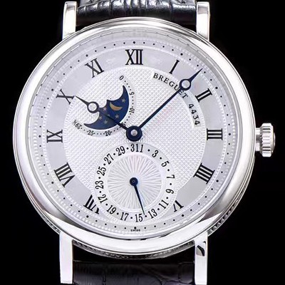 SA급 브레게 남성용 클레식 워치 문페이즈 실버 텍스쳐 다이얼 오토매틱 무브먼트 BRG4213 xx