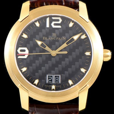 SA급 블랑팡 남성용 L-에볼루션 R10-1103-53B 그랑데 빅데이트 타입 UP!! 고급스러운 18K옐로우골드 케이스 블랙 텍스쳐드 다이얼 Cal.6950 오토매틱 무브먼트 BLA4201 xx