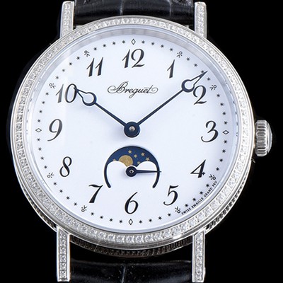 SA급 브레게 남성용 클래식 문페이즈 다이아몬드 화이트다이얼 BRG4201 xx