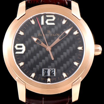 SA급 블랑팡 남성용 L-에볼루션 R10-1103-53B 그랑데 빅데이트 타입 UP!! 고급스러운 18K로즈골드 케이스 블랙 텍스쳐드 다이얼 Cal.6950 오토매틱 무브먼트 BLA4202 xx
