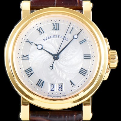 SA급 브레게 남성용 마린 컬렉션 5817BA/12/9V8 빅데이트 UP!! 18K 옐로우 골드 케이스 화이트 물결무늬 다이얼 Cal.517GG HG 오토매틱 무브먼트 BRG0429 xx