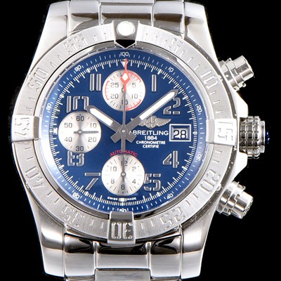 SA급 브라이틀링 남성용 슈퍼 어벤져II A1338111/C870/170A 크로노그래프 블루 다이얼 브레이슬릿 오토매틱 무브먼트 BRE0252 xx