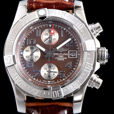 SA급 브라이틀링 남성용 슈퍼 어벤져II A1338111|F564|170A 크로노그래프 브라운 다이얼 오토매틱 무브먼트 BRE0200 xx