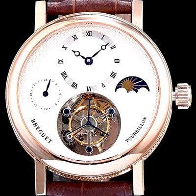 SA급 브레게 남성용 클래식 그랜드 컴플리케이션 5357PT/1B/9V6 리얼 뚜르비용 최신버전 업그레이드형!! 문페이즈 18K 로즈골드 화이트 실버 텍스쳐드 다이얼 투어빌론 탑재 무브먼 BRG0401 xx