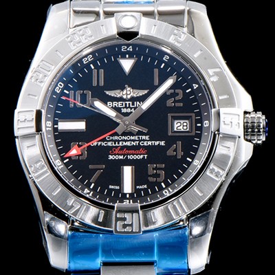 SA급 브라이틀링 남성용 어벤져II A3239011|BC34|170A 씨 울프 크로노미터 블랙 다이얼 브레이슬릿 오토매틱 무브먼트 BRE0205 xx