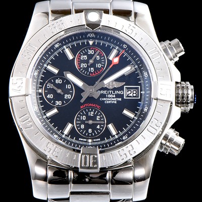 SA급 브라이틀링 남성용 슈퍼 어벤져II A1338111|BC32|170A 크로노그래프 블랙 다이얼 브레이슬릿 오토매틱 무브먼트 BRE0253 xx