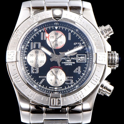SA급 브라이틀링 남성용 슈퍼 어벤져II A1338111|BC33|170A 크로노그래프 블랙 다이얼 브레이슬릿 오토매틱 무브먼트 BRE0250 xx