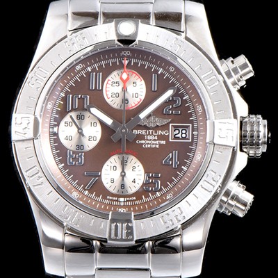 SA급 브라이틀링 남성용 슈퍼 어벤져II A1338111|F564|170A 크로노그래프 브라운 다이얼 브레이슬릿 오토매틱 무브먼트 BRE0251 xx