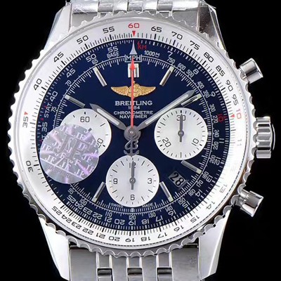 SA급 브라이틀링 남성용 네이비타이머 크로노그래프 블루 다이얼 오토매틱 무브먼트 BRE0213 xx