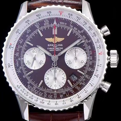 SA급 브라이틀링 남성용 네비타이머 크로노그래프 브라운 다이얼 오토매틱 무브먼트 BRE0410 xx