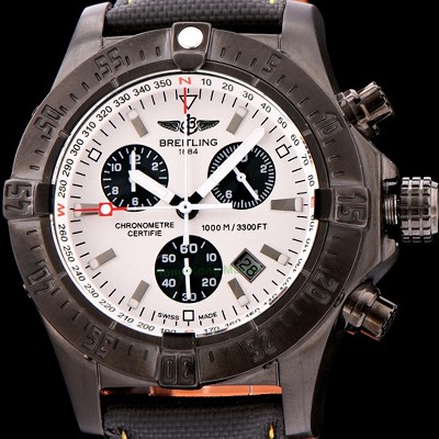 SA급 브라이틀링 남성용 원드라이더 44mm 크로노그라프 쿼츠 화이트다이얼 BRE0441 xx