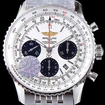 SA급 브라이틀링 남성용 네비타이머 크로노그래프 화이트 다이얼 오토매틱 무브먼트 BRE0214 xx