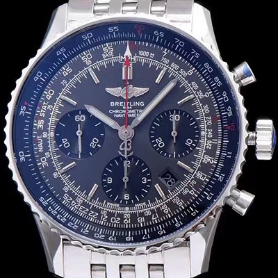 SA급 브라이틀링 남성용 네비타이머 크로노그래프 그레이 다이얼 오토매틱 무브먼트 BRE0411 xx