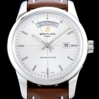 SA급 브라이틀링 남성용 뉴 라인 트랜스오션V7 데이데이트모델!! A4531012|G751|437X|A20BA.1 화이트 실버 다이얼 오토매틱 무브먼트 BRE0200 xx