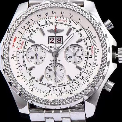 SA급 브라이틀링 남성용 밴틀리 6.75 빅데이트 화이트 다이얼 BRE0400 xx