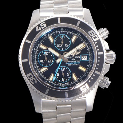 SA급 브라이틀링 남성용 에어로마린 슈퍼오션 어비스 크로노그래프 오토매틱 Eta7750-2 타입 44mm 메탈시계 블랙다이얼 bre4983 xx