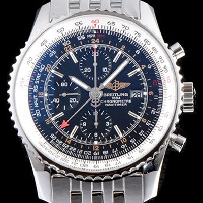 SA급 브라이틀링 남성용 네비타이머 월드 43mm 크로노그래프 블랙 다이얼 오토매틱 무브먼트 BRE0212 xx