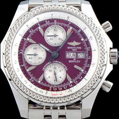 SA급 브라이틀링 남성용 벤틀리 지티2 크로노 그래프 레드퍼플 다이얼 BRE0415 xx