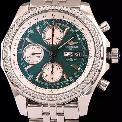 SA급 브라이틀링 남성용 벤틀리 지티2 크로노 그래프 그린 다이얼 BRE0410 xx