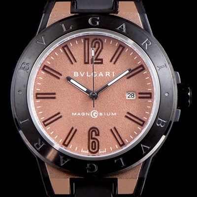SA급 불가리 남성용 신상품 업데이트!! 디아고노 102306 DG41C11SMCVD 마그네슘 PVD 핑크 다이얼 쿼츠 무브먼트 BVL4251 xx