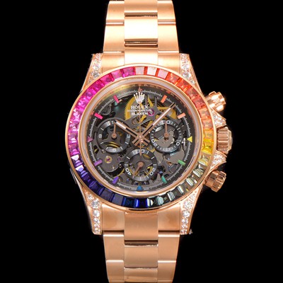 SA급 로렉스남성용 데이토나 40mm 크로노그래프 18k 로즈골드 오토매틱 Cal.4130 무브먼트 스켈레톤 다이얼 rol5380 xx