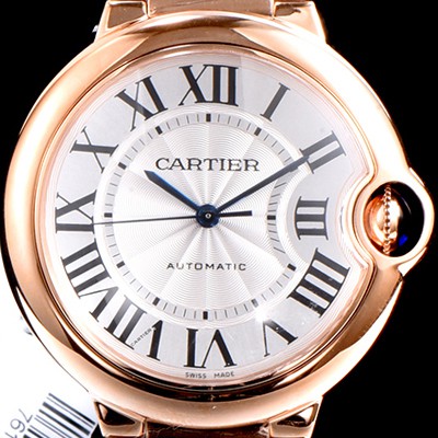 SA급 까르띠에 남성용 남녀 베스트모델!!발롱블루 드 까르띠에 W69004Z2 18K 로즈골드 화이트 실버 썬더스트 다이얼 브레이슬릿 오토매틱 무브먼트 CAR0030 xx