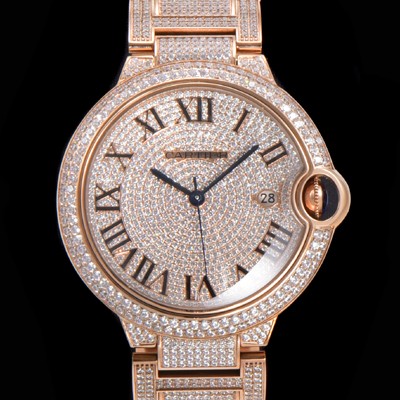 SA급 까르띠에 남성용 럭셔리 풀다이아셋팅!! 발롱블루 드 까르띠에 HPI00582 